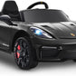 Licensed Porsche 718 12V Electric Car for Kids, Ride on Toys for Toddler, Child Ride on Car w/Parent Remote, Led Lights, Openable Doors, MP3 Player, Smooth Start, 3 Speeds (Black)