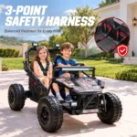 36V UTV two seater battery powered kids ride on two kids with safety harness (1)