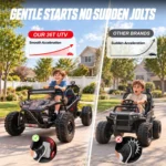 36V 2 seater UTV kids ride on car smooth start acceleration comparison (1)