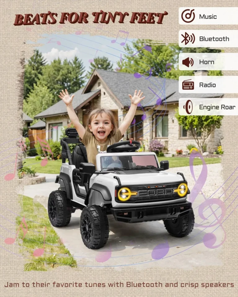 Ford Bronco Raptor 12V Kids Ride-On Car - Bluetooth Music & Audio Functions