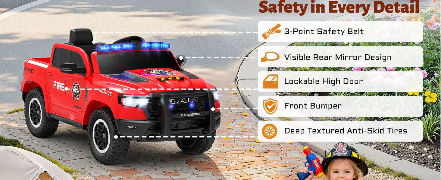 RAM 1500 RHO 12V fire or police truck safety features and more details
