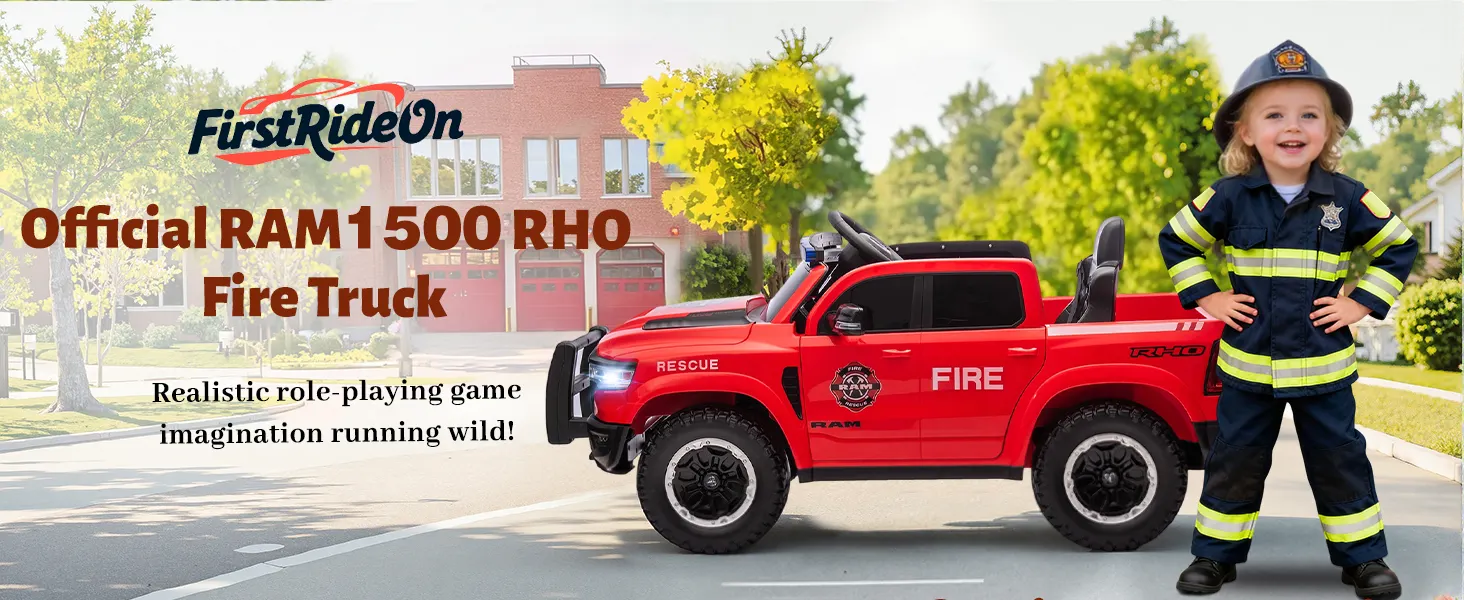 RAM 1500 RHO 12V kids fire or police truck Little Firefighter