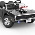 First Ride On 24V Ride on Toys for Big Kids, Licensed 1970 Dodge Charger RT Ride on Car wIconic Hood-Mounted Supercharger, 2 Seater Kids Electric Car wRemote Control, LED Lights, Bluetooth