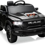 First Ride On Licensed Ram 1500 RHO 12V Kids Ride-On Truck with Remote Control, Bluetooth Music, Rear Storage Bed & Suspension