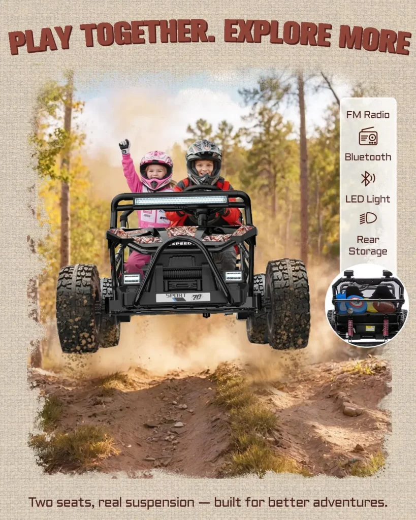 FIRST RIDE ON 36V utv for kids Black Camo (2) 2 seater