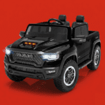 First Ride On Licensed RAM 1500 RHO 24V 2-Seater Ride-On Truck for Big Kids with Remote Control, Dual 90W Motors, Suspension, Bluetooth, LED Lights & Large Truck Bed, Extra Large