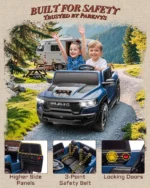 RAM 1500 RHO 24V 2 Seater kids car safety features 3 point seat belt locking doors