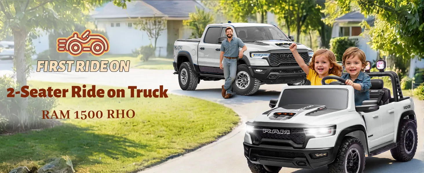 RAM 1500 RHO 24V 2 seater kids ride on truck
