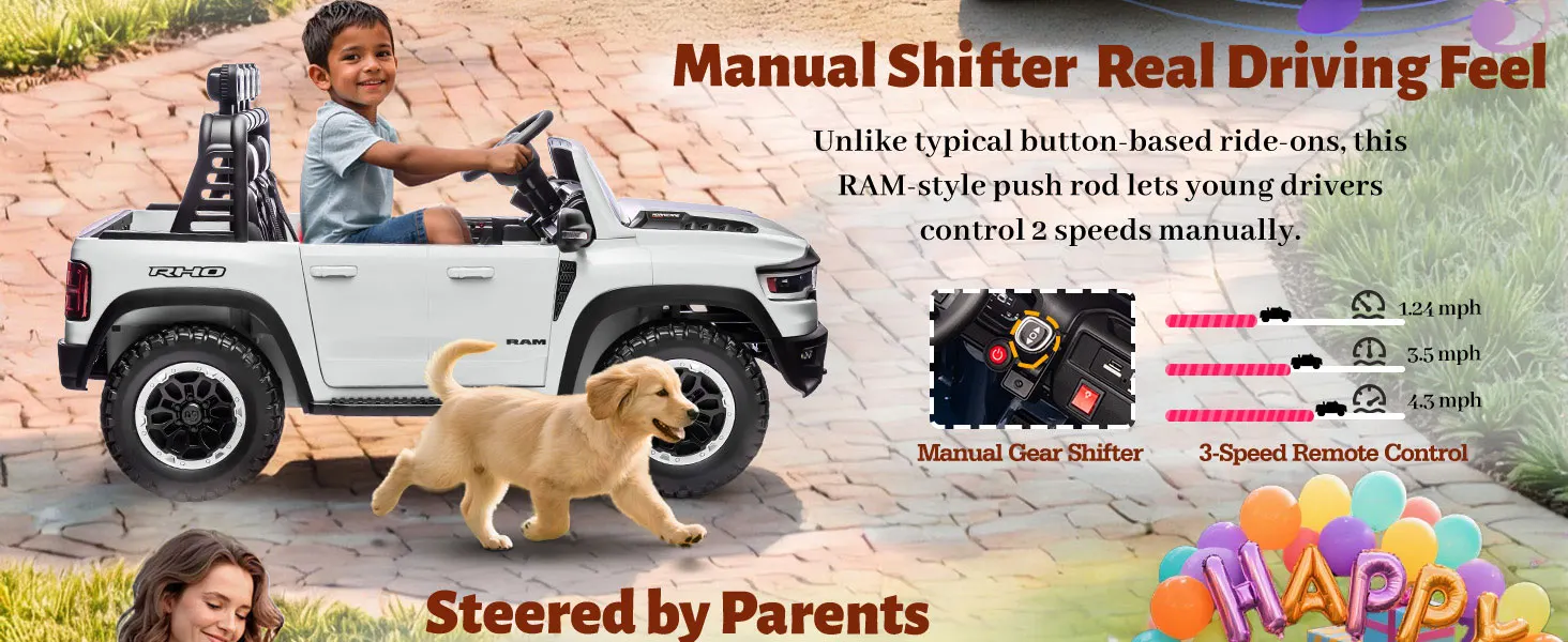 RAM 1500 RHO 24V kids car 3 speed control