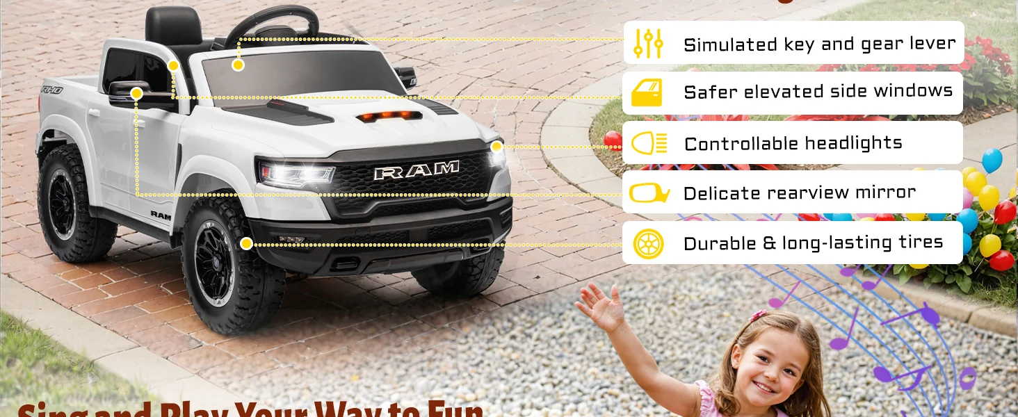 RAM 1500 RHO Kids Truck Feature Details