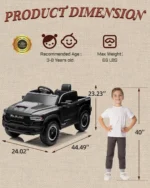 Ram 1500 RHO 12V kids truck dimension age weight specification