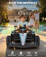 Kids electric First Ride On Mercedes-AMG Petronas F1 style ride-on car with built-in Bluetooth music system and horn