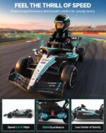 24V Mercedes-AMG F1 ride-on race car with 200W dual motors and speeds from 2.1 to 7 km/h
