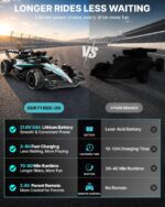 24V Mercedes-AMG F1 ride-on race car lithium battery vs lead-acid battery comparison