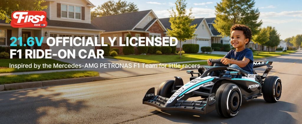First Ride On Mercedes-AMG F1 24V Electric Ride-On Racer