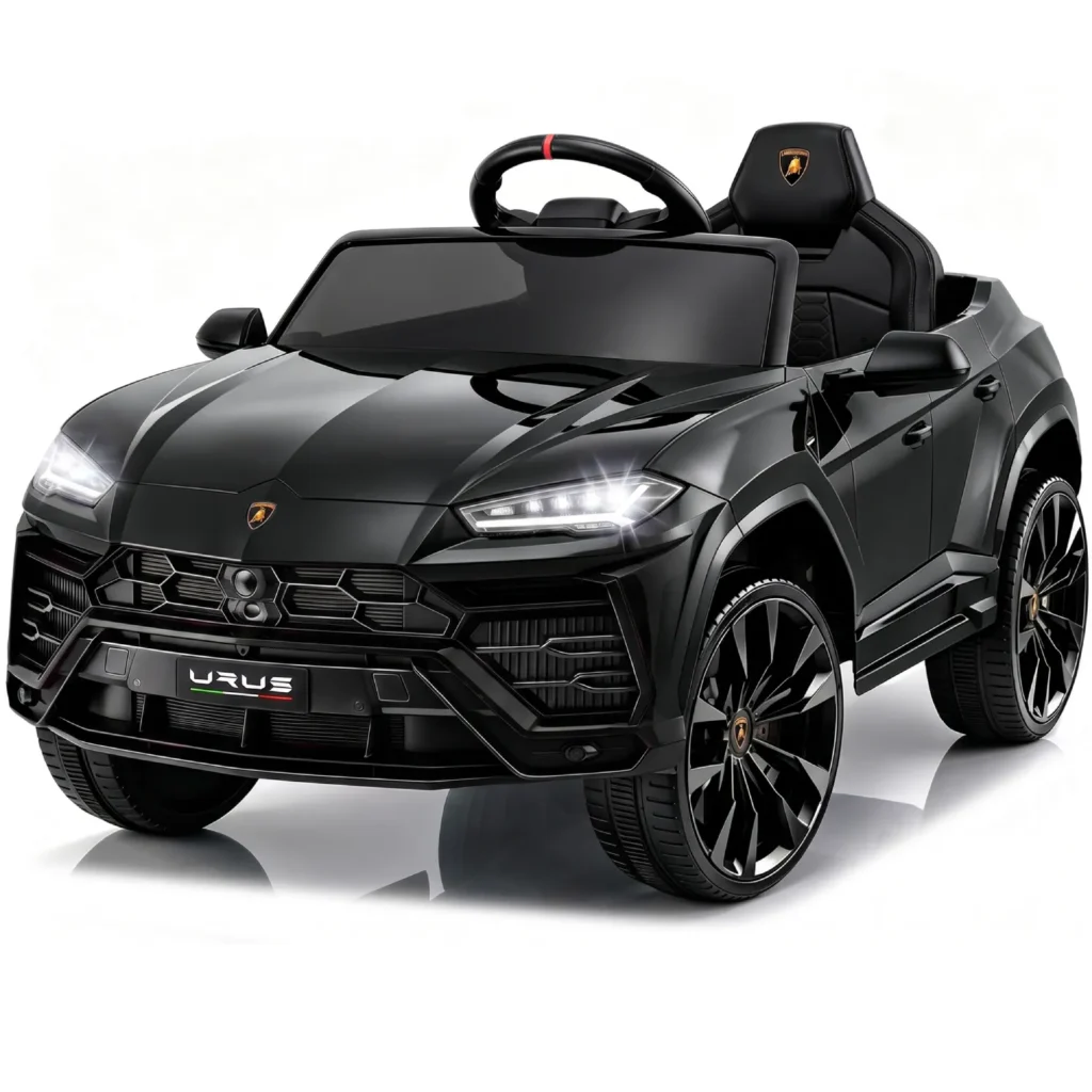 First Ride On 12V licensed Lamborghini Urus ride-on car, LED headlights, Urus plate on the front bumper