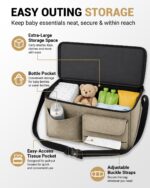 Removable parent organizer bag for the stroller wagon with bottle pocket, tissue pocket and adjustable buckle straps